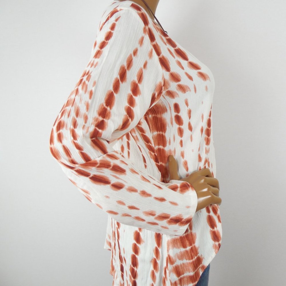 EARTHBOUND XL NWT $34 BOHO Shirt Lace Up Hi/Low - Picture 5 of 7